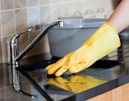After builders cleaning team polishing surfaces in Brompton