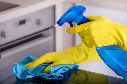 Brompton cleaning service tools and supplies arranged neatly