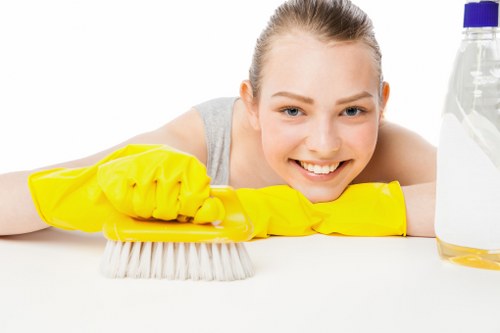 Reliable cleaners in Brompton preparing a polished residential space