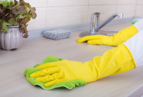 Detailed kitchen cleaning during end of tenancy cleaning in Brompton