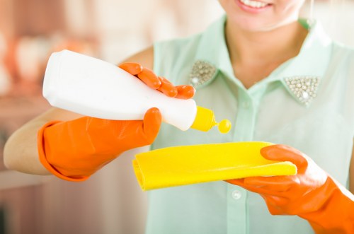 Deep cleaning service in a Brompton kitchen and living area